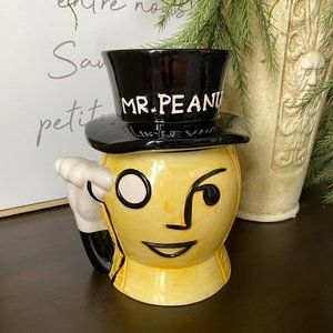Mr. Peanut - Ceramic Vintage 1980's Cookie Jar with Top Hat Lid